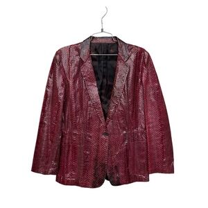 Vintage red burgundy watersnake/whipsnake blazer jacket small